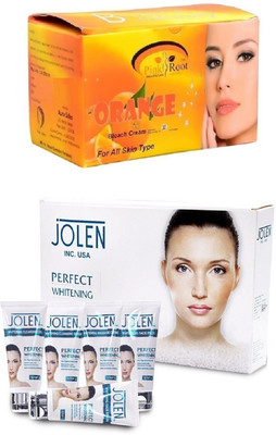 

Pink Root Orange Bleach 250gand Jolen Perfect Whitening Glow Kit 250g(Set of 2)