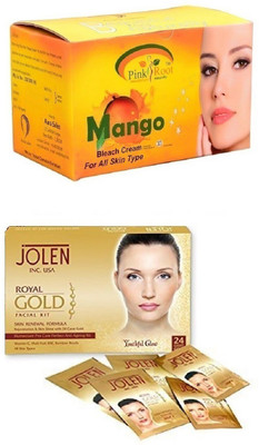 

Pink Root Mango Bleach 250gand Jolen Royal Gold Kit 50g(Set of 2)