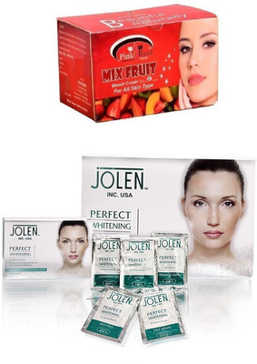 

Pink Root Mix Fruit Bleach 250gand Jolen Perfect Whitening Glow Kit 50g(Set of 2)