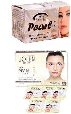 

Pink Root Pearl Bleach 250gand Jolen Sea Pearl Kit 50g(Set of 2)