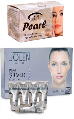 

Pink Root Pearl Bleach 250gand Jolen Real Silver Kit 250g(Set of 2)