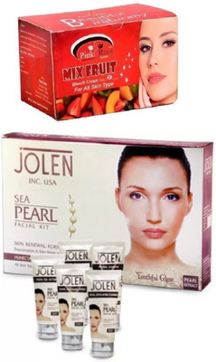 

Pink Root Mix Fruit Bleach 250gand Jolen Sea Pearl Kit 250g(Set of 2)