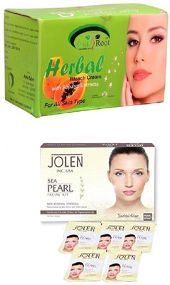 

Pink Root Herbal Bleach 250gand Jolen Sea Pearl Kit 50g(Set of 2)