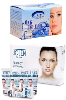 

Pink Root Oxy Ice Bleach 250gand Jolen Perfect Whitening Glow Kit 250g(Set of 2)