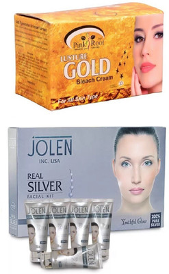 

Pink Root Gold Bleach 250gand Jolen Real Silver Kit 250g(Set of 2)