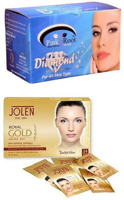 

Pink Root Diamond Bleach 250gand Jolen Royal Gold Kit 50g(Set of 2)