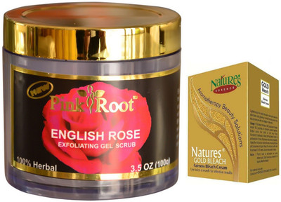 Pink Root English Rose 100gm, Nature's Essence Gold Bleach 43g(Set of 2)