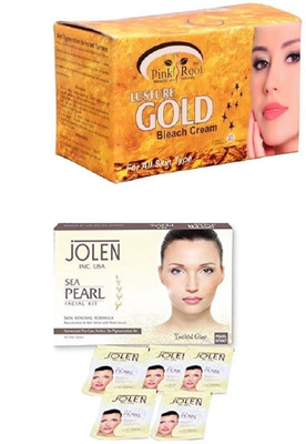 

Pink Root Gold Bleach 250gand Jolen Sea Pearl Kit 50g(Set of 2)