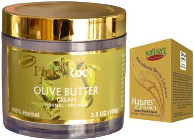 

Pink Root Olive Butter Cream 100gm, Nature's Essence Gold Bleach 43g(Set of 2)