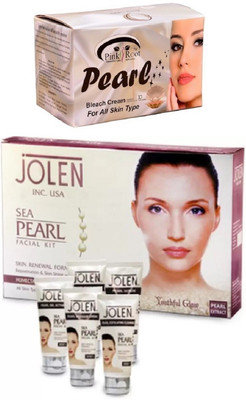 

Pink Root Pearl Bleach 250gand Jolen Sea Pearl Kit 250g(Set of 2)
