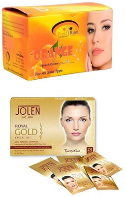 

Pink Root Orange Bleach 250gand Jolen Royal Gold Kit 50g(Set of 2)