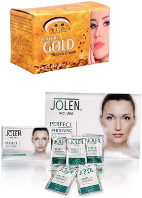 

Pink Root Gold Bleach 250gand Jolen Perfect Whitening Glow Kit 50g(Set of 2)