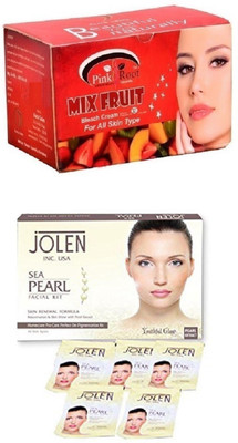 

Pink Root Mix Fruit Bleach 250gand Jolen Sea Pearl Kit 50g(Set of 2)