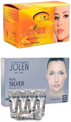 

Pink Root Orange Bleach 250gand Jolen Real Silver Kit 250g(Set of 2)