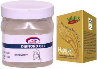 

Pink Root Diamond Gel 500ml, Nature's Essence Gold Bleach 43g(Set of 2)