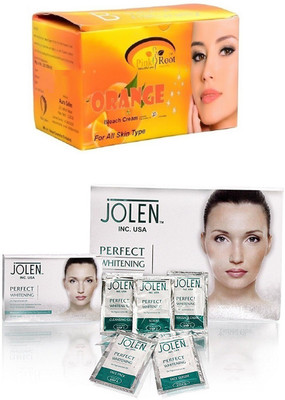 

Pink Root Orange Bleach 250gand Jolen Perfect Whitening Glow Kit 50g(Set of 2)