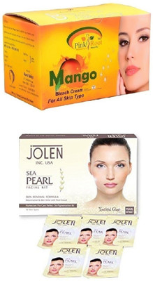 

Pink Root Mango Bleach 250gand Jolen Sea Pearl Kit 50g(Set of 2)