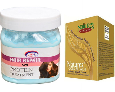 

Pink Root Hair Repair Spa 500ml, Nature's Essence Gold Bleach 43g(Set of 2)