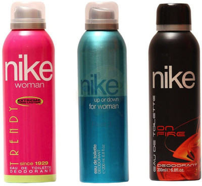 

Nike TRENDY UP AND DOWN ON FIRE Body Spray - For Women(200 ml, Pack of 3)
