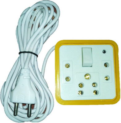

Brand one 4 socket mini extension board with 4 meter long wire.(colour may vary) 6 A Three Pin Socket