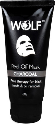 

WOLF Charcoal Peel off Mask | Deep cleansing & Instant Glow | Absorbs excess oil and tightens pores | Remove Blackheads, Whiteheads & Dirt(60 g)