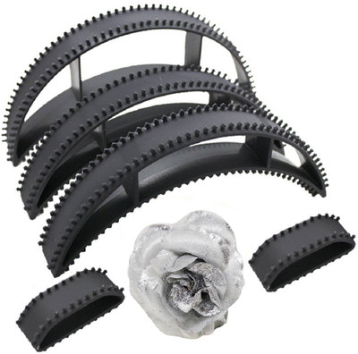 

Fully Combo Of Hair Flower Clip And Hair Bumpits (Pack Of 6 Pcs) Hair Accessories For High Hair Volumizer Hair Accessory Set(Silver, Black)