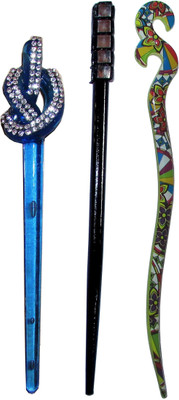 

JUGGI Combo of Multi Color Juda Sticks Bun Stick(Multicolor)