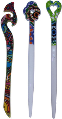 

GANEUU Combo of Multi Color Juda Sticks Bun Stick(Multicolor)