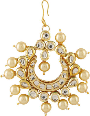 AccessHer Vilandi Kundan gold jhoomar passa for women Hair Accessory Set(White)