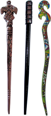 

MAHA Combo of Multi Color Juda Sticks Bun Stick(Multicolor)