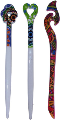 

KIMMI Combo of Multi Color Juda Sticks Bun Stick(Multicolor)