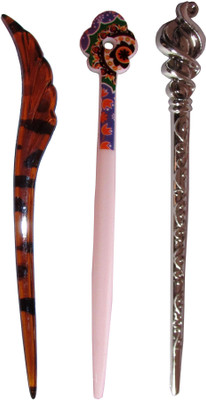 

LOOK Combo of Multi Color Juda Sticks Bun Stick(Multicolor)