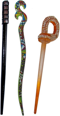 

LOOKBEAUTY Combo of Multi Color Juda Sticks Bun Stick(Multicolor)
