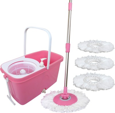 

FashionRokz Trolley wheel bucket with Pure and High quality pink Mop Set