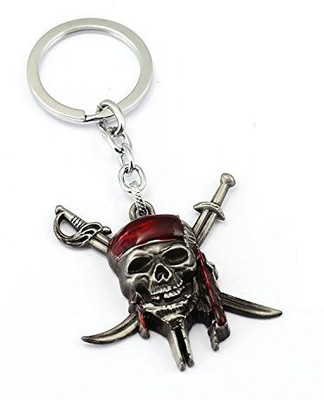 

Marvel Pirates of Caribbean Gray Skull 3D Metal keychain For Car Bike As Gift Key Chain