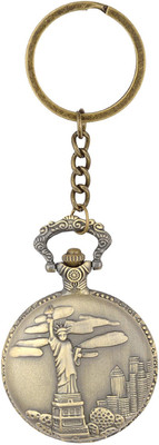 Iktu Designer Statue of Liberty Pocket Watch Clock Keychain Vintage Key Chain (Liberty-Watch) Key Chain