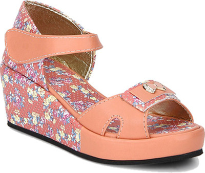 

Glitzy Galz Girls Velcro Wedges(Orange