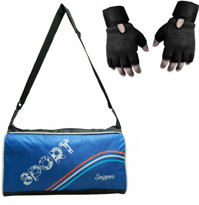 

Snipper Combo of Sports Gym Bag and Gloves(Blue&Black) Gym & Fitness Kit