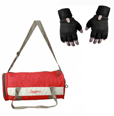 

Snipper Combo of Stylish Gym Bag and gloves( Red & Black) Gym & Fitness Kit
