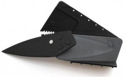 

Inditradition Credit Card Folding Safety Knife (Stainless Steel / Ultra Thin / Pocket Friendly Design) - Black Campers Knife(Black)