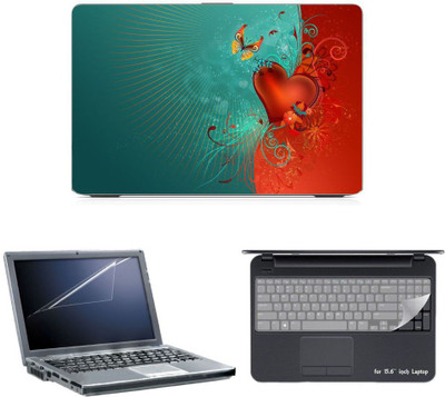 Gallery 83 ® hearts wallpaper 3 in 1 combo pack with laptop skin sticker decal, key guard, Screen protector all are laptop 15.6 inch Combo Set(Multicolor)
