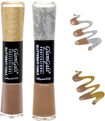 

GlamGals combo of 2 Glitterati Nail Polish Nude, Coffee(Pack of 2)