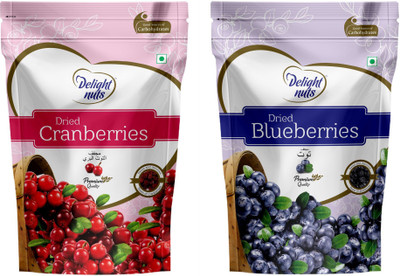 

Delight Nuts Berries Combo Pack - Dried Cranberries 200gm & Dried Blueberries 150gm Cranberries(200 g, Pouch)