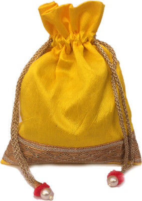 

Shubh Shagun Return Gift Potli Bag Handbag Women Ethnic Potli(Yellow)