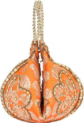 

Favria Wedding Bag Potli(Orange, Gold), Gold;orange