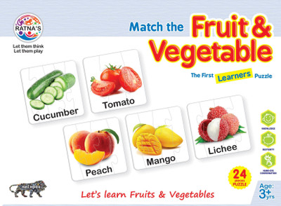

Ratnas MATCH THE FRUITS AND VEGETABLE FOR KIDS(24 Pieces)