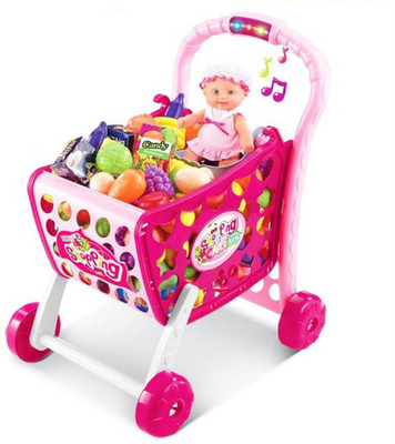 

crazy toys Supermarket 3 in 1 Shopping Cart Hand Induction with Light & Sound