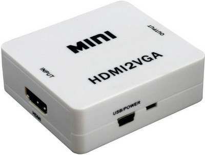 microware Mini HDMI 2 VGA Converter M S D Media Streaming Device(White)