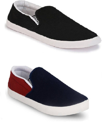 

STYLIVO Combo Pack of 2 Loafers For Men's Sneakers For Men(Black, White, Maroon