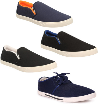 

Pexlo Pack of 4 Casual Shoes (Sneakers and Loafers Shoes) Casuals For Men(Multicolor